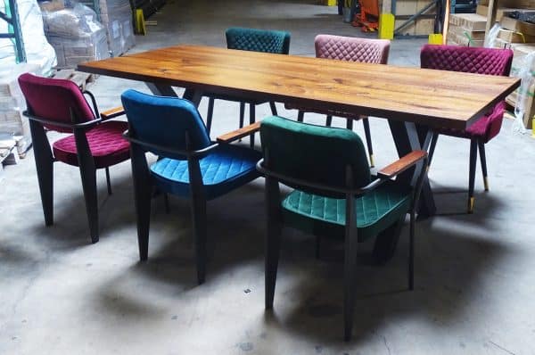 Eurosit industriële stoel in velvet vintage red - Afbeelding 2