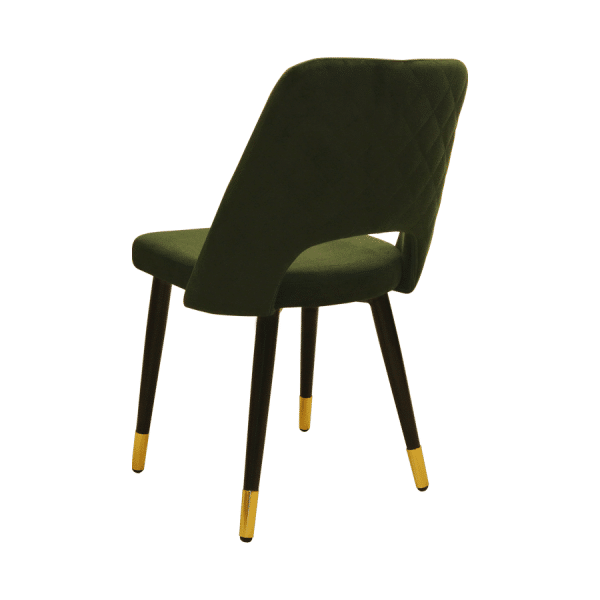 Eetkamerstoel in velvet vintage green met messing detail - Afbeelding 2