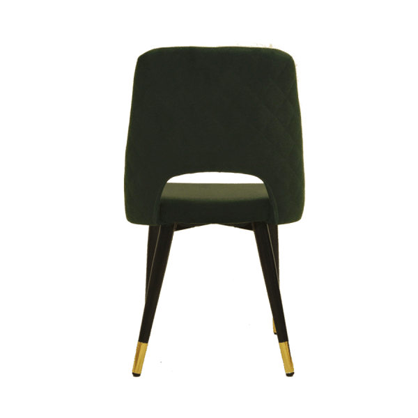 Eetkamerstoel in velvet vintage green met messing detail - Afbeelding 4