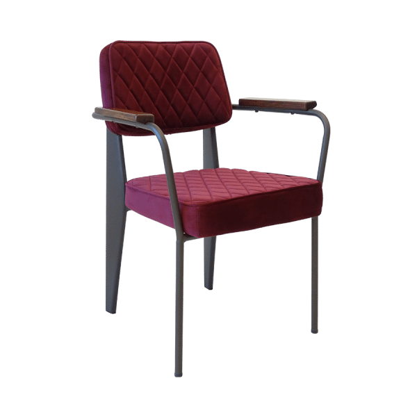 Eurosit industriële stoel in velvet vintage red