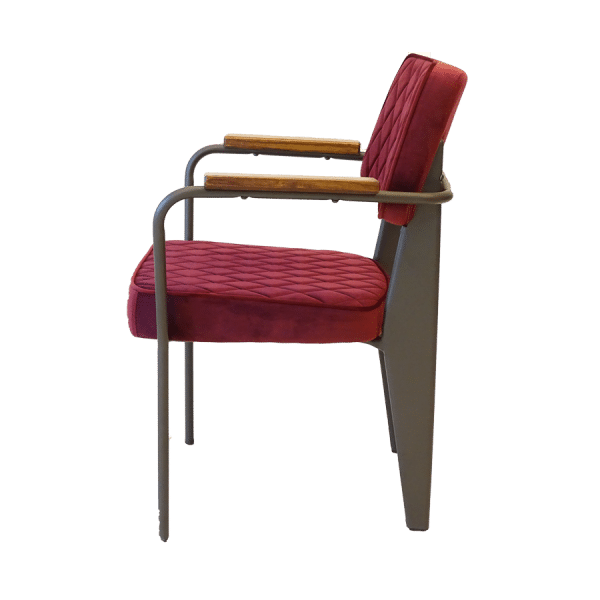 Eurosit industriële stoel in velvet vintage red - Afbeelding 3