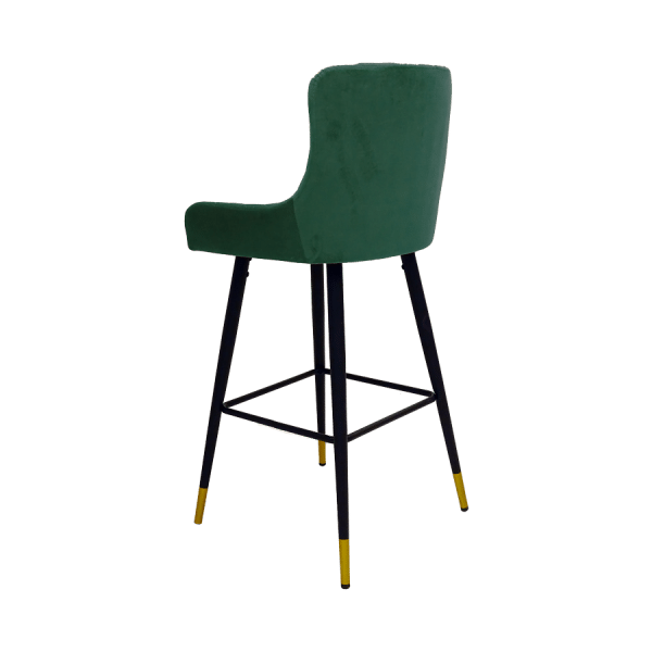 Eurosit Barkruk in velvet vintage green met messing detail - Afbeelding 4
