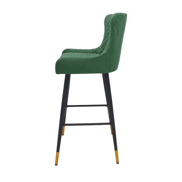 Eurosit Barkruk in velvet vintage green met messing detail - Afbeelding 2