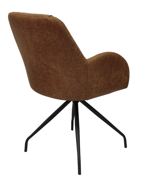 Draaibare eetkamerstoel microleder Cognac model 12329 - Afbeelding 6