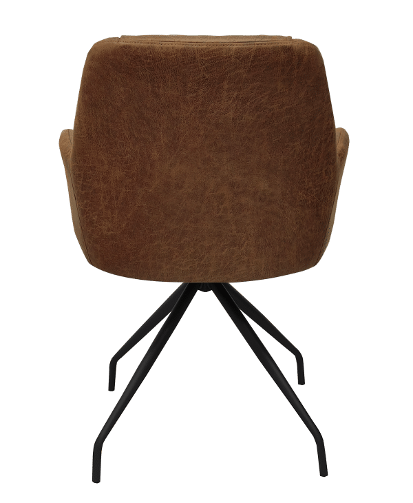 Draaibare eetkamerstoel microleder Cognac model 12329 - Afbeelding 5