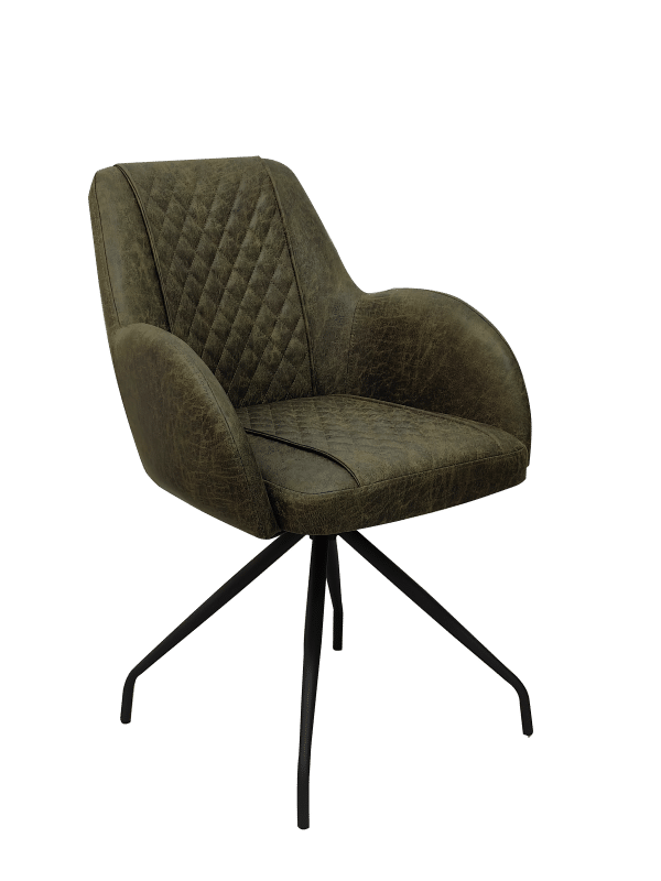 Draaibare eetkamerstoel microleer vintage green model 12329 - Afbeelding 3