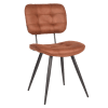 Industriele eetkamerstoel cognac Microvezel