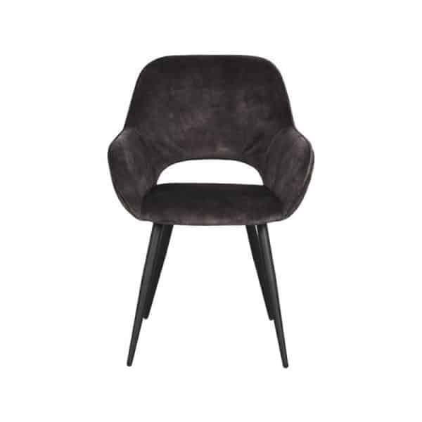 Moderne eetkamerstoel Antraciet Velours - Afbeelding 2