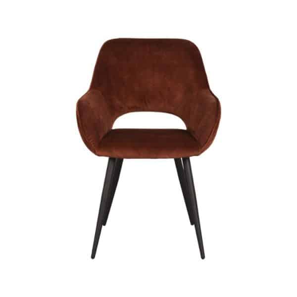 Moderne eetkamerstoel Rust Velours - Afbeelding 3