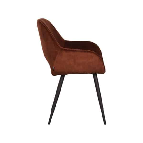 Moderne eetkamerstoel Rust Velours - Afbeelding 2