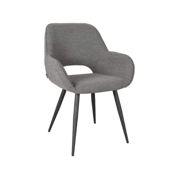 Moderne eetkamerstoel grijs Boucle - Afbeelding 4