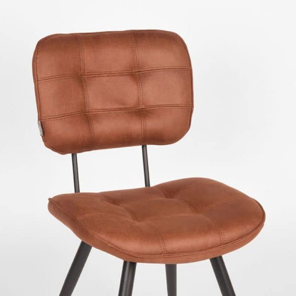 Industriele eetkamerstoel cognac Microvezel - Afbeelding 5