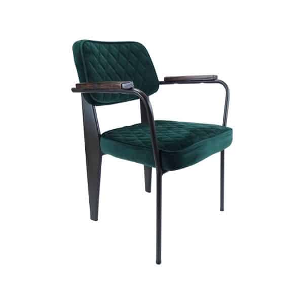 Eurosit industriële stoel in velvet vintage green