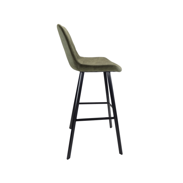 Industriele  Barkruk met rugleuning in  cowboy vintage green - Afbeelding 2