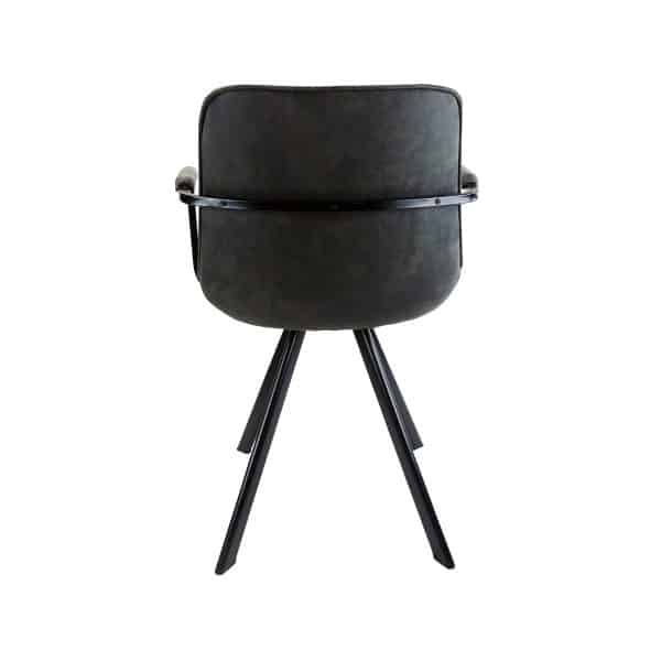 Trendy eetkamerstoel in cowboy antraciet met armleuning - Afbeelding 2