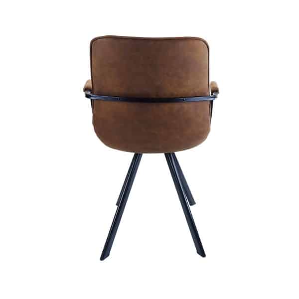 Trendy eetkamerstoel in cowboy cognac met armleuning - Afbeelding 2