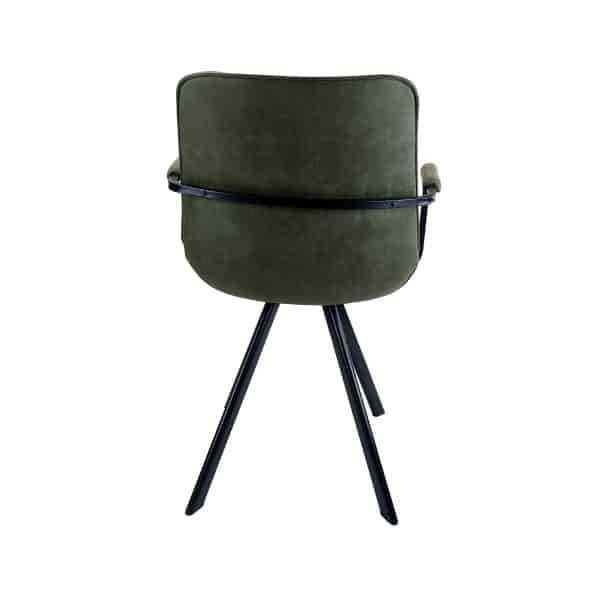 Trendy eetkamerstoel in vintage cowboy green met armleuning - Afbeelding 3