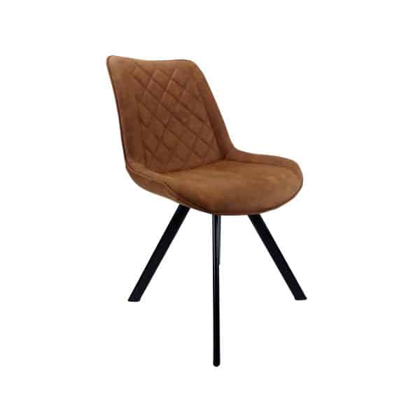 Industriele eetkamerstoel in cowboy cognac