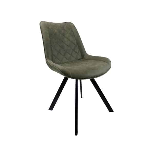 Industriele eetkamerstoel in vintage cowboy green