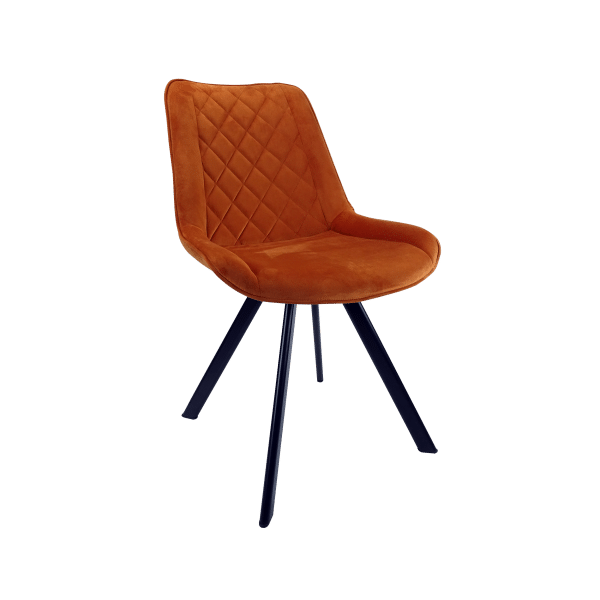 Eurosit trendy eetkamerstoel velvet roest oranje